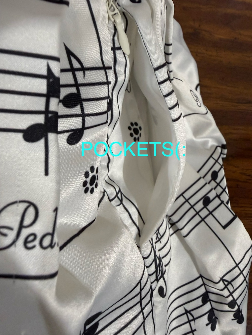 Chicwish Black & White Musical Note Pleated Skirt - Picture 6 of 7